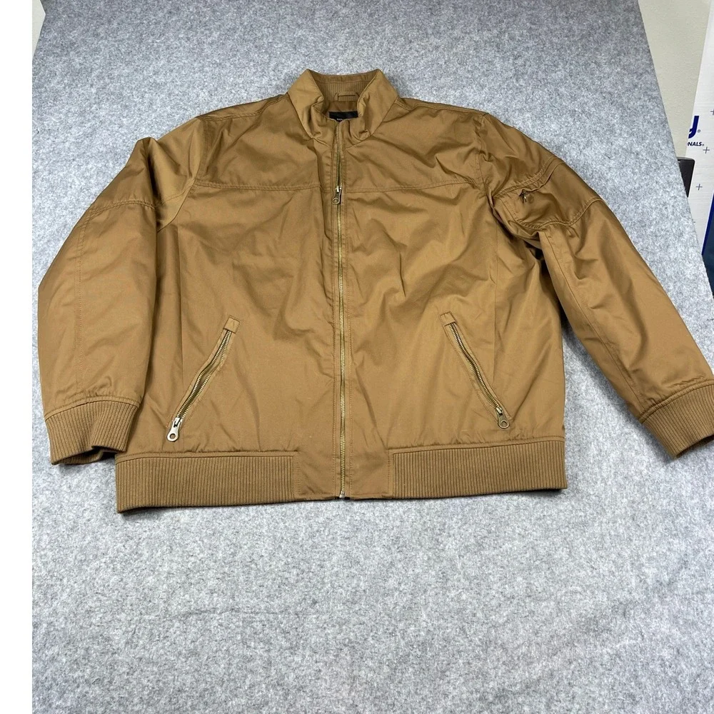 Banana Republic Flight Bomber Jacket Mens XXL Brown Quilted Lined Utility